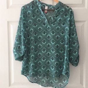 Teal 3/4 sleeve blouse